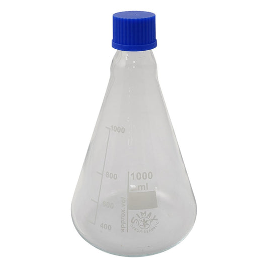 三角フラスコ　キャップ付　1000mL　　8023C/1000 1個