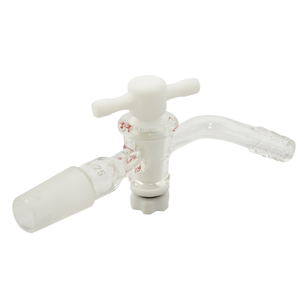 ジョイント付吸引コック PTFEコック・曲管 TS15/25　15/25 曲管P 1個