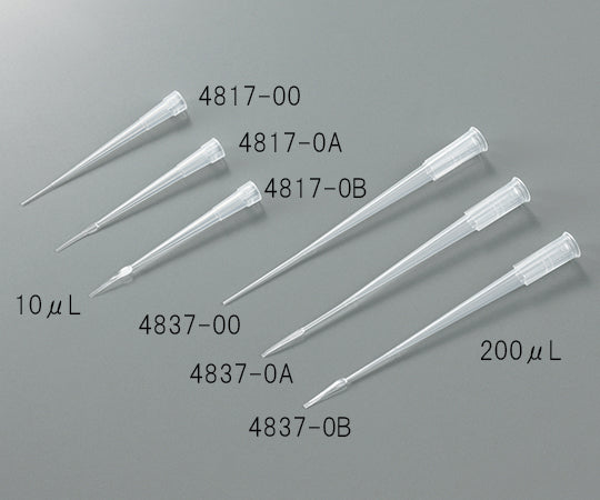 ゲル用チップ ラック入り 200μL 丸 0.57mm　4837-00 1箱(96個×10ラック入)