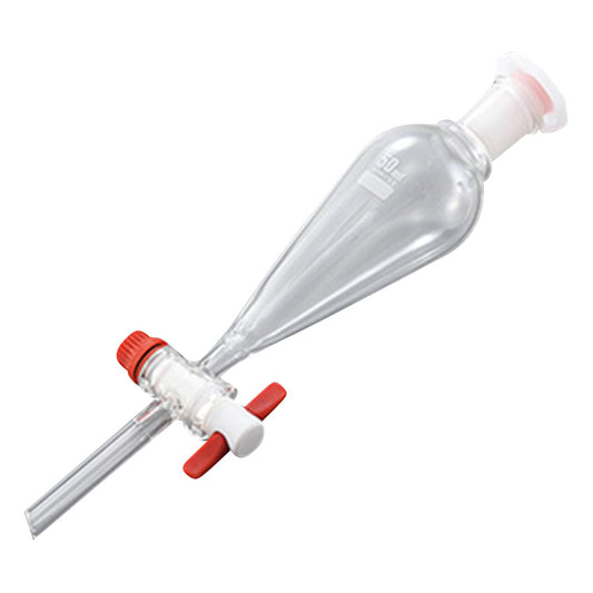 Separatory funnel with resin stopper, 50mL, 1 piece
