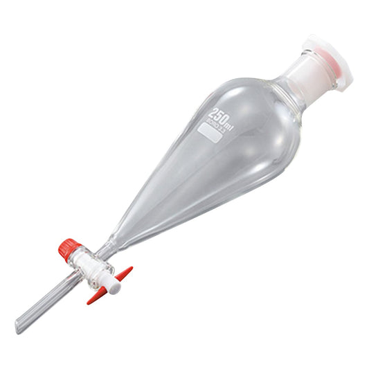 Separatory funnel with resin stopper, 250mL, 1 piece