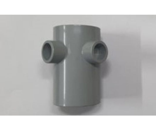 2-way bar connector, ABS, grey, 1 piece