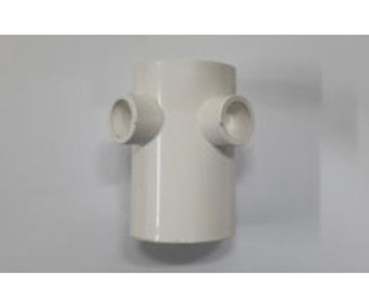 2-port bar connector, ABS, white, 1 piece