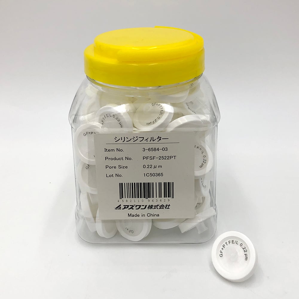 주사기 필터(프리필터 부착) PTFE(사불화에틸렌) φ25mm/0.22um 1상자(100개입)
