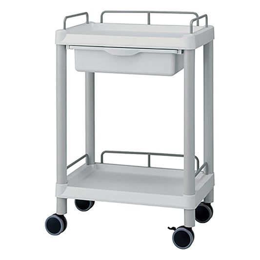 Mobile Easy Cart (with guard frame: gray) 2-tier 540 x 370 x 820 with drawer ME11EH 1 unit
