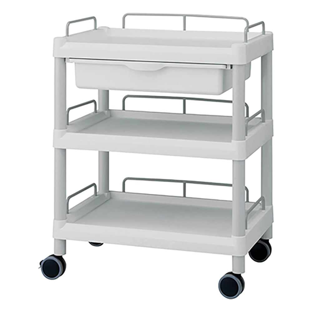 Mobile Easy Cart (with guard frame: gray) 3 shelves 645 x 444 x 835 with drawers ME21FH 1 unit