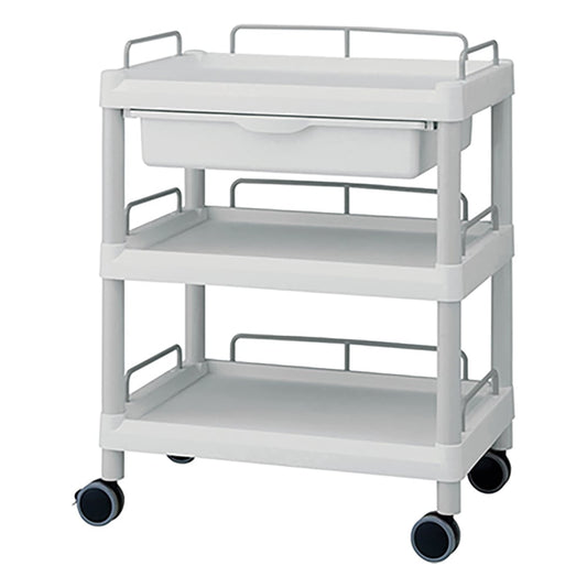 Mobile Easy Cart (with guard frame: gray) 3 shelves 645 x 444 x 835 with drawers ME21FH 1 unit