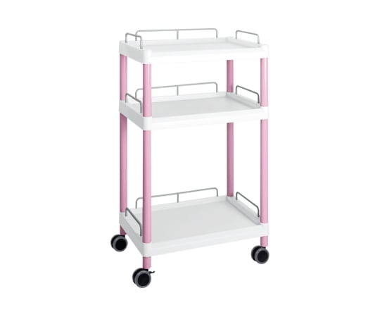Mobile Easy Cart (Tall Type/Wide 32) 3 Tiers with Guard Frame (Pink) ME32G 1 pc