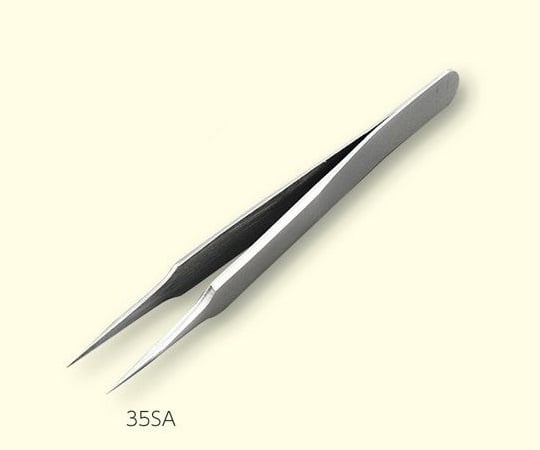 Stainless steel tweezers, sterilized, total length 120mm, tip size 35mm, 35SA, 1 piece