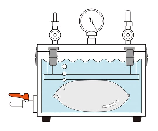 누설 테스트용 진공 데시케이터 300×300×220 VRT 1개