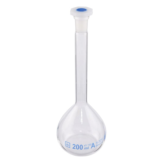メスフラスコ樹脂栓付き 200mL 1個