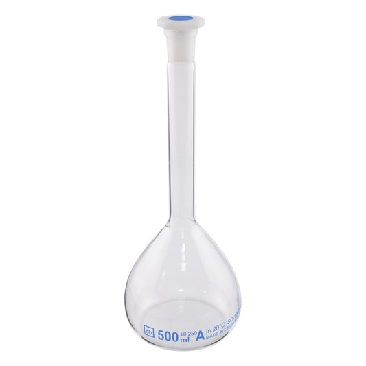 メスフラスコ樹脂栓付き 500mL 1個