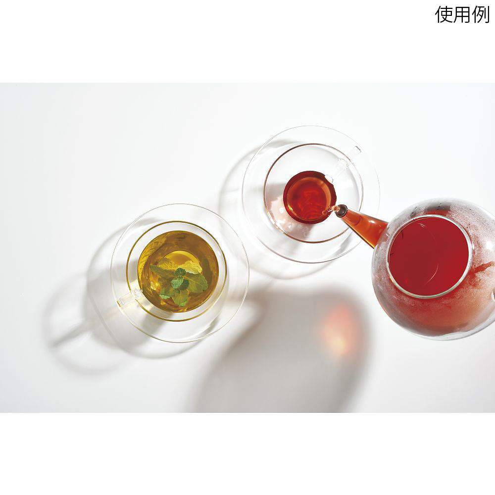 HARIO Heat-Resistant Cup &amp; Saucer Wide CSW-1T 1 ​​set