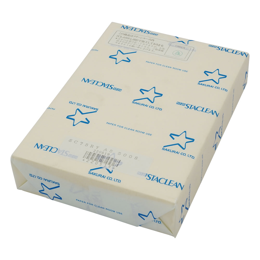 Cleanroom dust-free paper A5 Staclean 1 book (500 sheets) Yellow SC75RY 1 book (500 sheets)