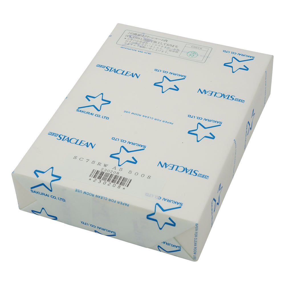Cleanroom dust-free paper A5 Staclean 1 book (500 sheets) White SC75RW 1 book (500 sheets)