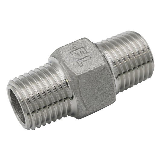 ステンレス継手（六角ニップル）　1/4　V6N-S14-02 1個