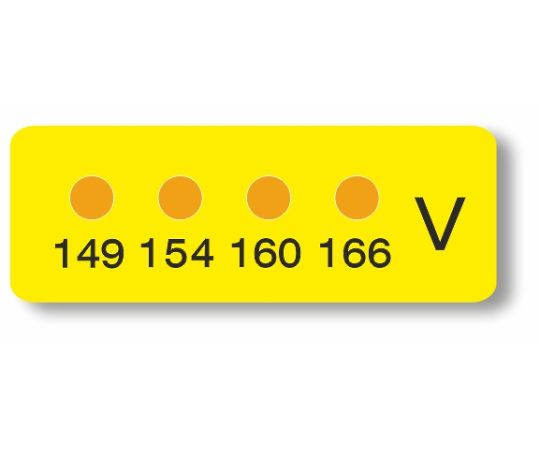 ヒートラベル（不可逆性）4点表示ミニ 1箱（10枚入）　MN-V 1箱(10枚入)