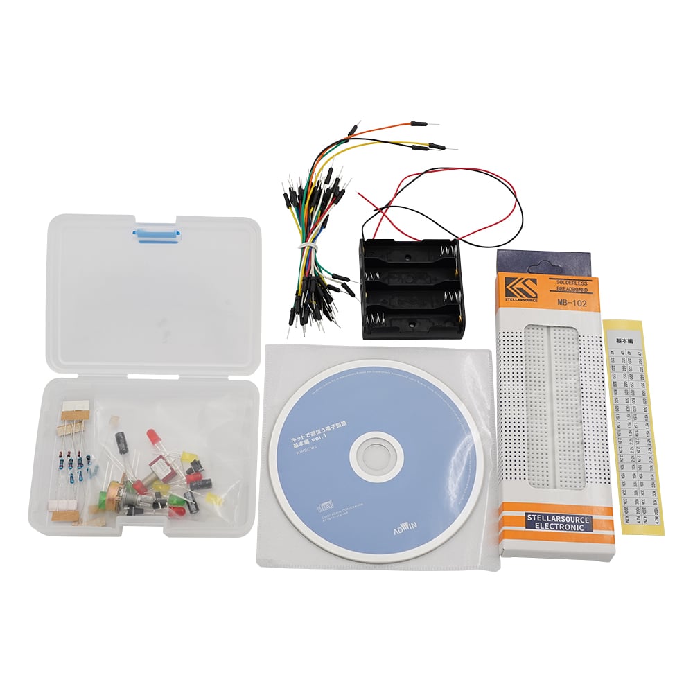 キットで遊ぼう電子回路（電子回路学習キット）　基本編vol.1　ECB-100T 1セット