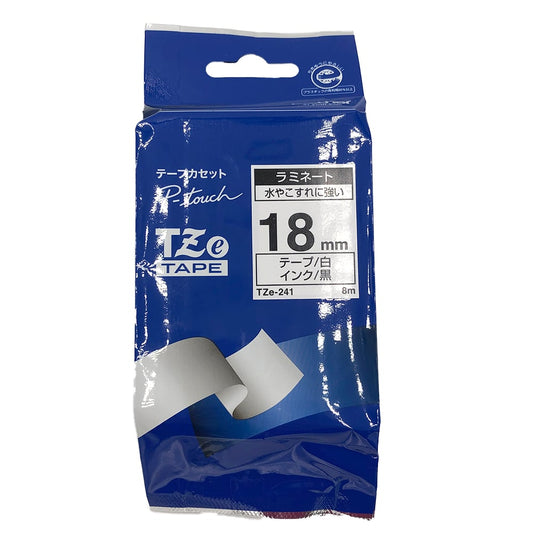 White Laminate Tape for Thermal Transfer Label Printers TZe-241 1 Roll