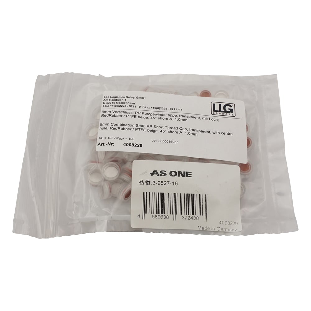 Vial cap for autosampler (for cap standard 9-425) Transparent screw cap + septum (PTFE/rubber) 100 pieces 4008229 1 bag (100 pieces)