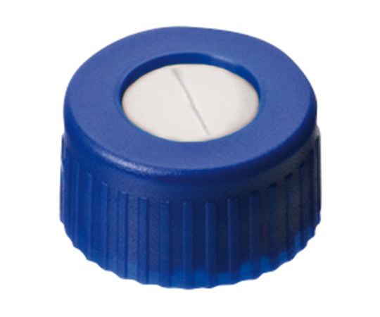 오토샘플러용 바이알 캡(캡 규격 9-425용) 블루 스크류 캡+슬릿 셉텀(PTFE/실리콘) 100개입 4001521
