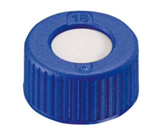 オートサンプラー用バイアルキャップ（キャップ規格9-425用）　青スクリューキャップ+セプタム（PTFE）　100個入　4008221 1袋(100個入)