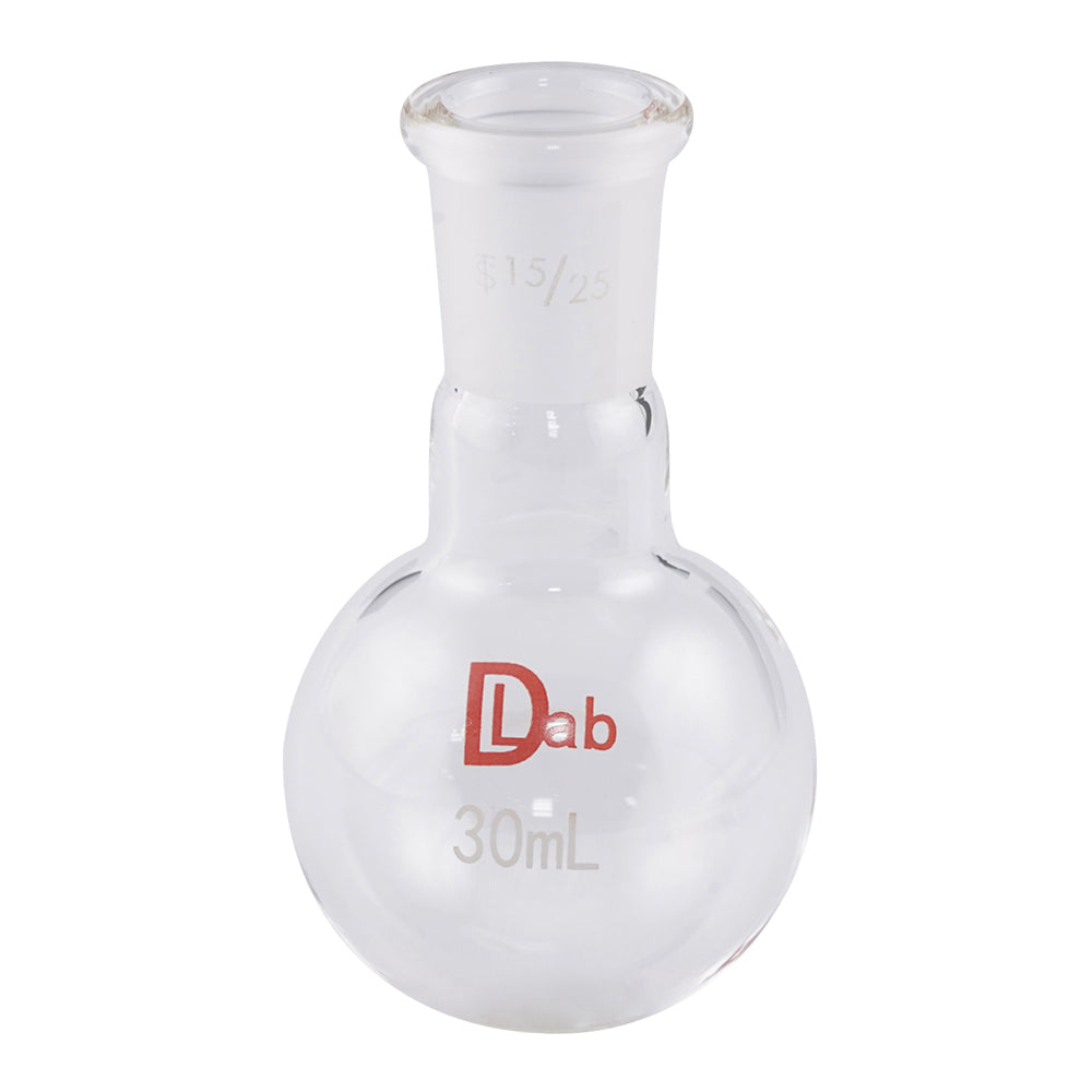 Common ground round bottom flask (borosilicate glass-1) 30mL 15/25 1pc
