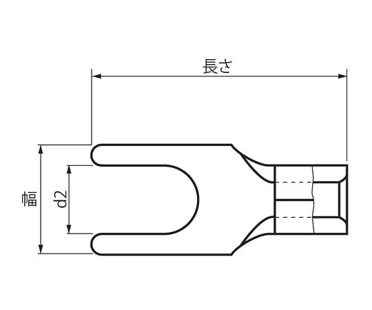 銅線用裸圧着端子（Y型）　20個入　HC2Y-3.5 1パック(20個入)