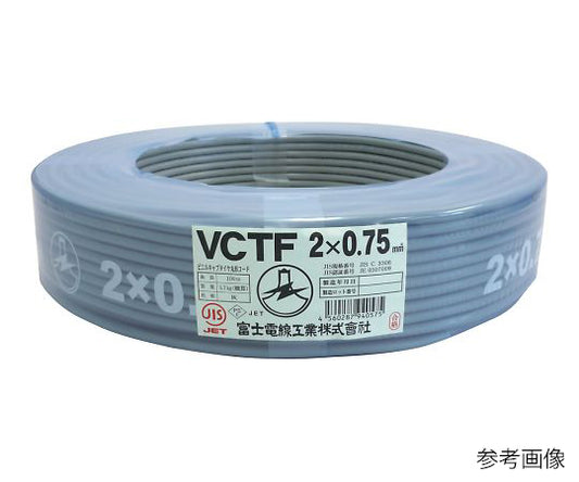 Vinyl cabtyre round cable (VCT-F) 2-core φ6.6mm 1 roll (100m included) 1 roll (100m included)