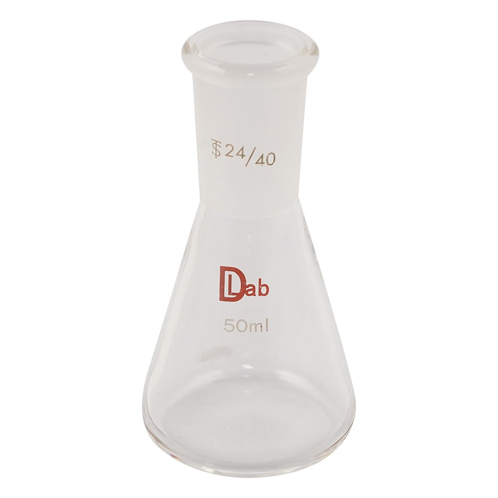 Common ground Erlenmeyer flask (borosilicate glass-1) 50mL 24/40 1pc
