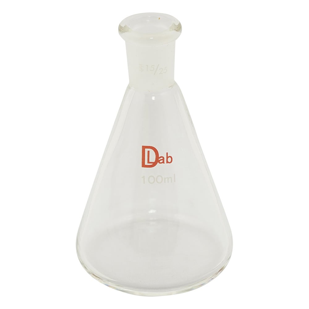 Common ground Erlenmeyer flask (borosilicate glass-1) 100mL 15/25 1pc