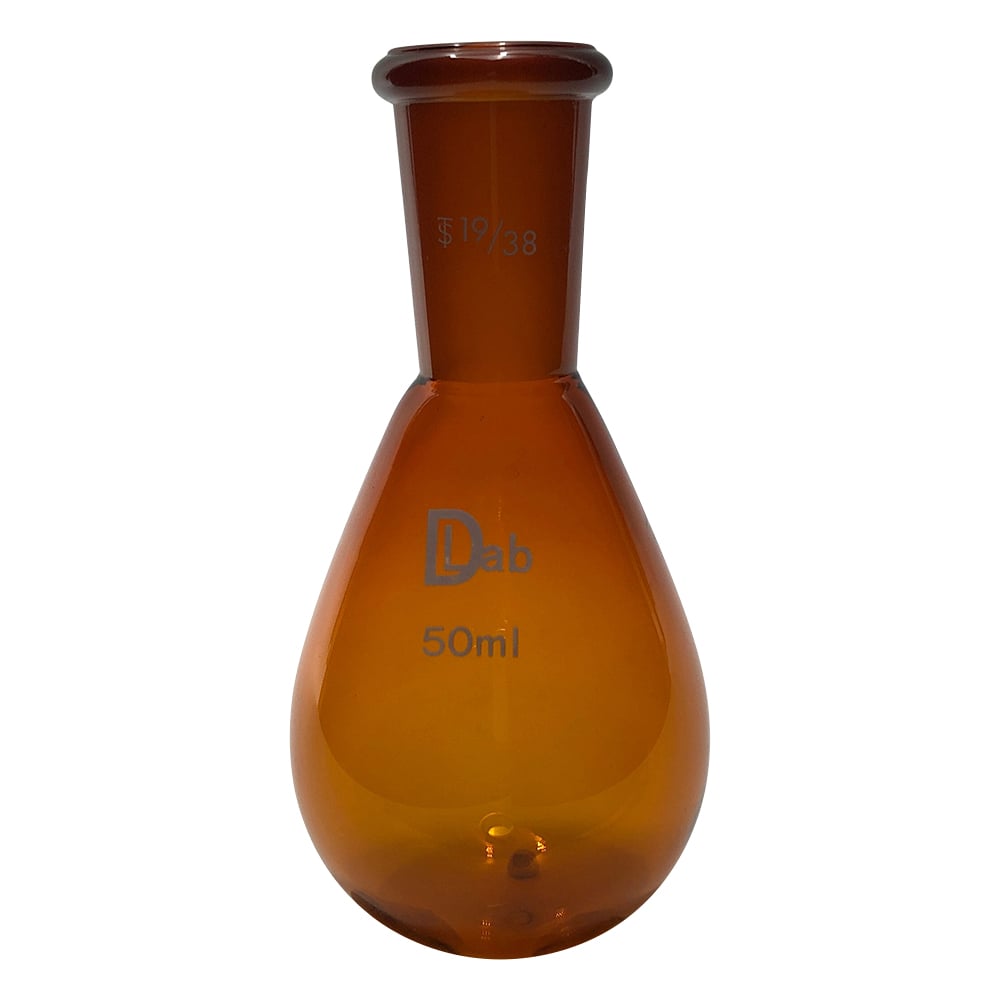Common ground eggplant flask (brown) 50mL 19/38 1pc