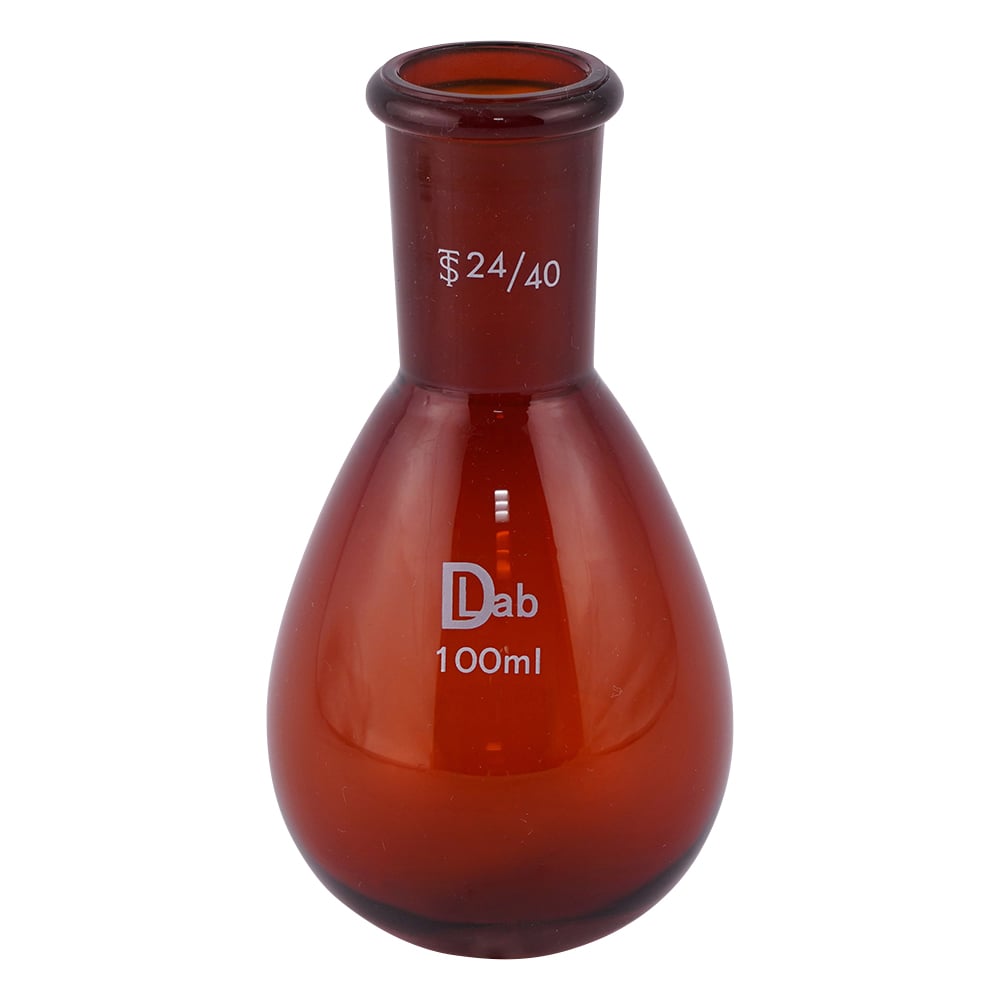 Common ground eggplant flask (brown) 100mL 24/40 1pc