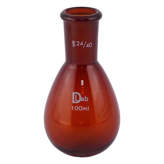 Common ground eggplant flask (brown) 100mL 24/40 1pc