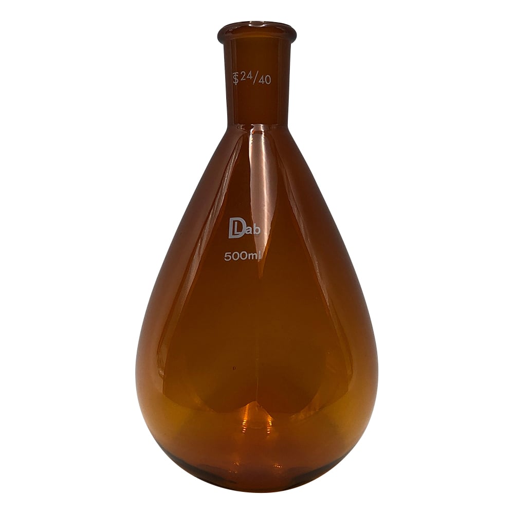 Common ground eggplant flask (brown) 500mL 24/40 1pc