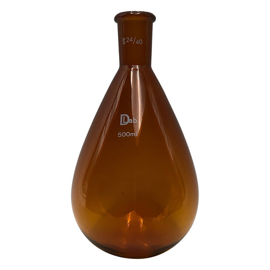 Common ground eggplant flask (brown) 500mL 24/40 1pc