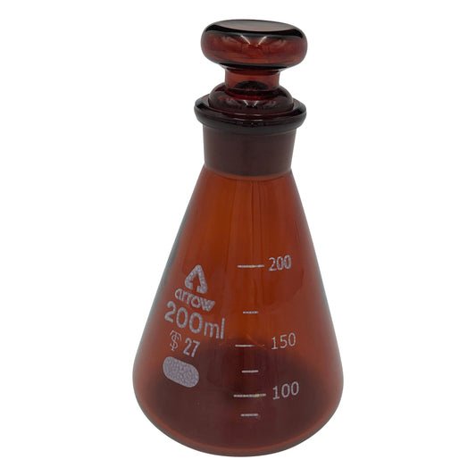 Stoppered Erlenmeyer flask (brown) 200mL 200 1pc