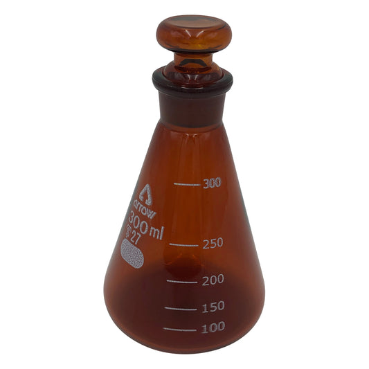 Stoppered Erlenmeyer flask (brown) 300mL 300 1pc