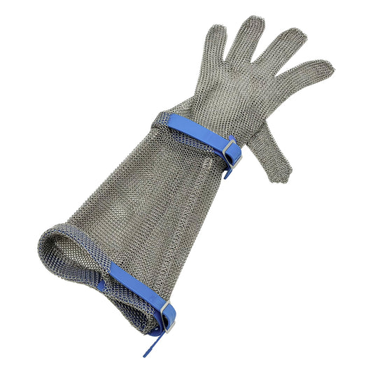 Stainless steel mesh gloves (long cuff) Blue belt L 0GCM.131.42.000. 1 piece