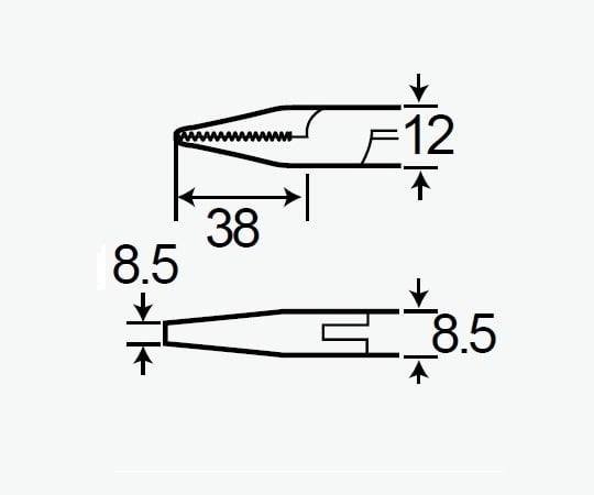 フラットノーズプライヤー（合金鋼製）　先端38mm　1PK-054S 1個