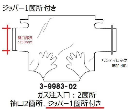 Glove bag (slide zipper type) SS-30 1 piece
