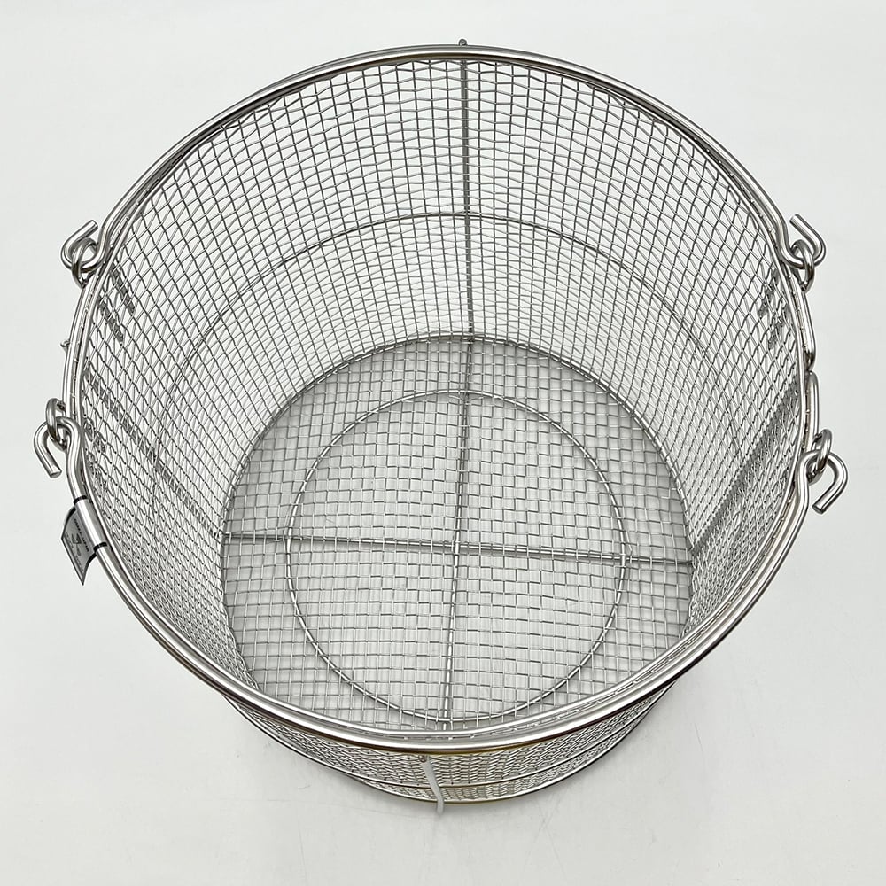 Stainless steel round cleaning basket, medium size, φ250×250mm, SS250, 1 piece