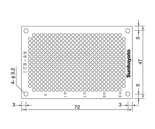 소형 유니버설 기판 ICB-88G 1개
