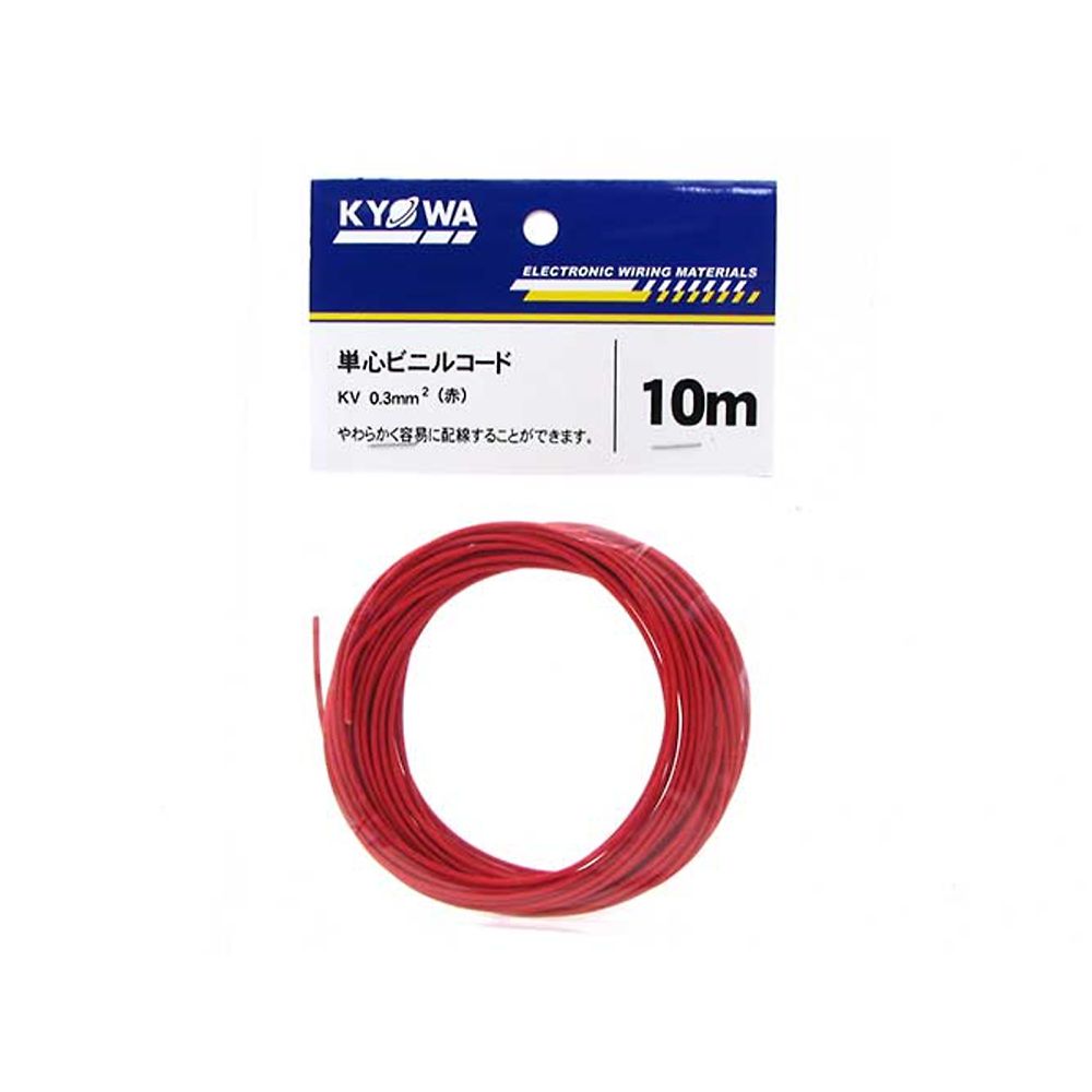 ビニル電線　赤 10m入　0.3KV RD L-10 1本