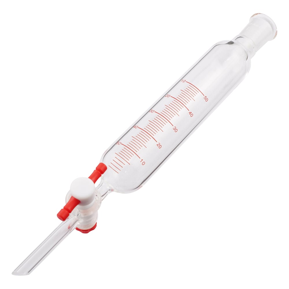 원통 분액 로트(PTFE 콕·눈금 유·하부 미끄럼 없음) 60mL 1개