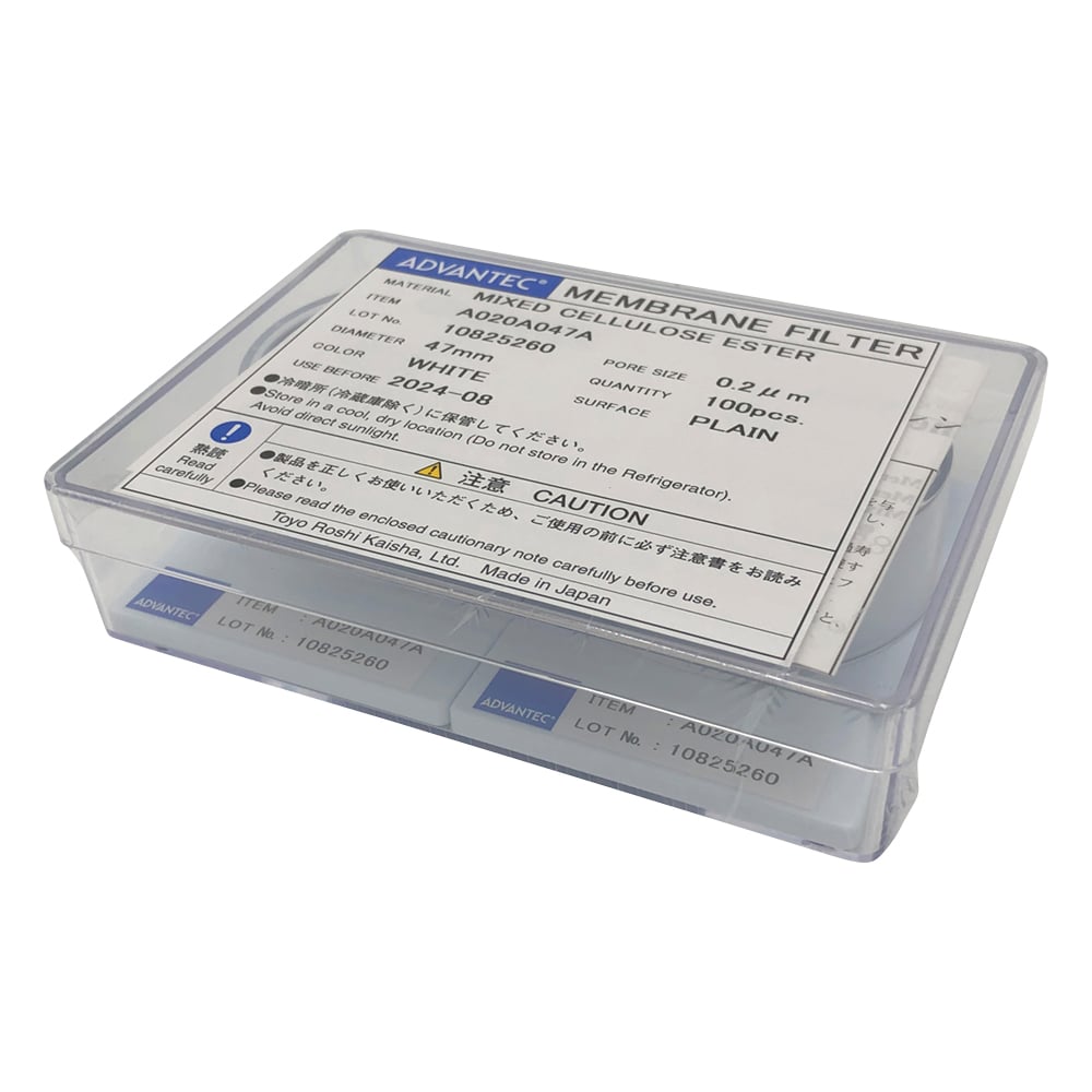 멤브레인 필터(셀룰로오스 혼합 에스테르 타입) 구멍 직경 0.2μm 100장입 A020A047A 1상자(100장입)