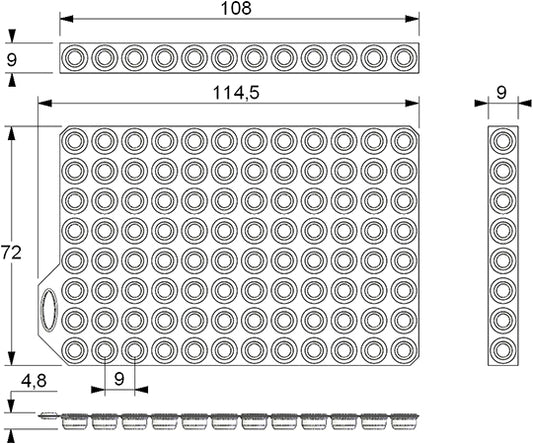 96well format Push Cap 8cap band type gray 1 pack (40 mats) MP53092 1 pack (40 mats)