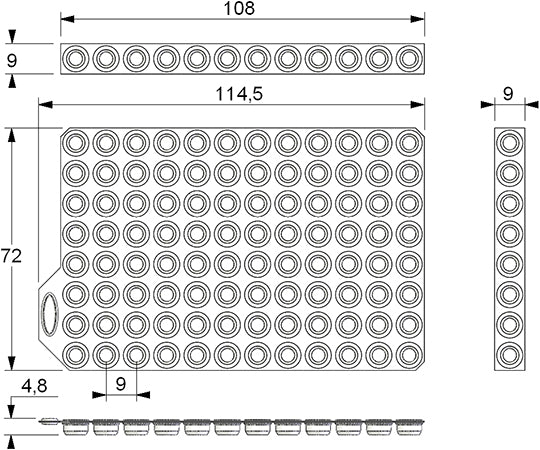Push Cap for 96well format 96well integrated plate Gray 1 pack (40 mats) MP53084 1 pack (40 mats)