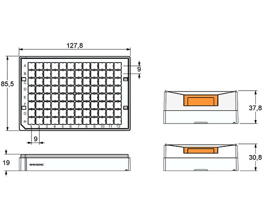 Rack for 96well format Micronic96-2 low cover 1 box (10 racks) MP51204 1 box (10 racks)