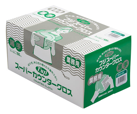 Super Counter Cloth, Thin Type, Green, 1 Box (100 Sheets) 942600 1 Box (100 Sheets)